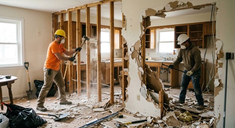 Kitchen Wall Demolition in Bergen County, NJ